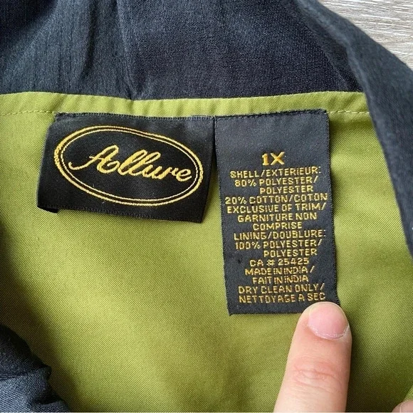 Allure Multicolor Patchwork Button-Front Jacket - Black, Olive, Rust - Picture 7 of 16